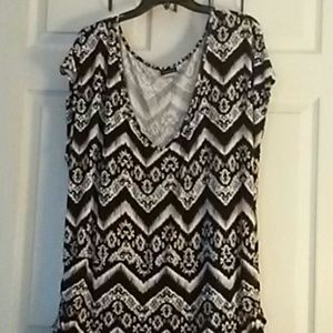 Black & tan maxi dress